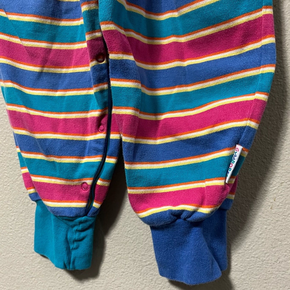 Gymboree Pink, Blue, Yellow & Teal Striped One-Piece Bodysuit - Picture 4 of 6